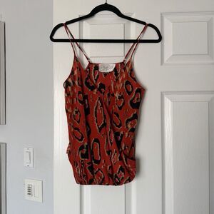 Rory Beca Spagetti Strap Leopard Animal Print Camisole 100% Silk Lightweight; XS